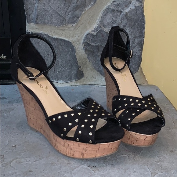 Montego Bay Club Shoes - Montego Bay Club Studded Wedge Sandals, Size 8.5